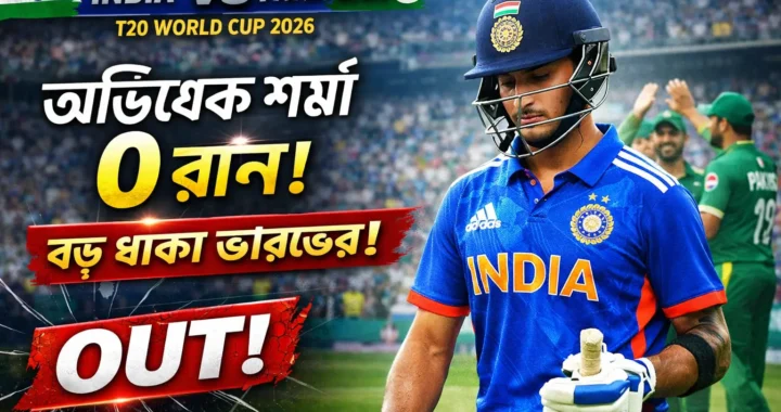 অভিষেক শর্মা স্কোর আজ কত? India vs Pakistan T20 বিশ্বকাপে বড় ধাক্কা ভারতের